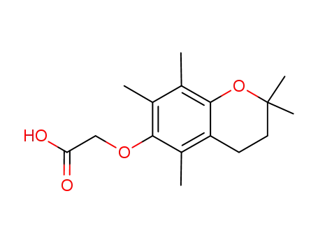 Molecular Structure of 75451-89-7 (Acetic acid,
[(3,4-dihydro-2,2,5,7,8-pentamethyl-2H-1-benzopyran-6-yl)oxy]-)