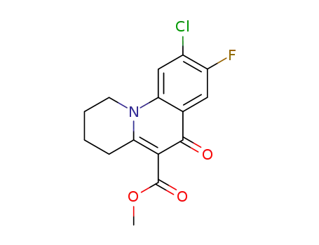 Molecular Structure of 116588-71-7 (methyl 8-fluoro-9-chloro-1,2,3,4-tetrahydro-6H-6-oxopyrido<1,2-a>quinoline-5-carboxylate)