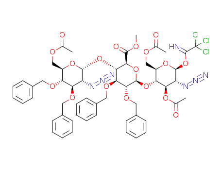 O-(6-O-acetyl-2-azide-3,4-di-O-benzyl-2-deoxy-2-α-D-glucopyranosyl)-(1→4)-O-(methyl 2,3-di-O-benzyl-β-D-glucopyranosyluronate)-(1→4)-3,6-di-O-acetyl-2-azido-2-deoxy-β-D-glucopyranosyl trichloroacetimidate