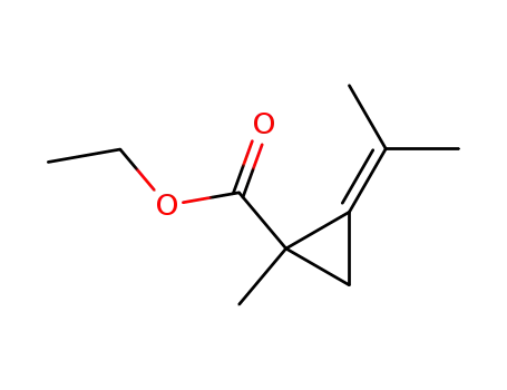 Molecular Structure of 65354-74-7 (Cyclopropanecarboxylic acid, 1-methyl-2-(1-methylethylidene)-, ethyl
ester)