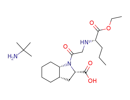 (2S,3aS,7aS)-1-<N-<1(S)-carbethoxybutyl>glycinyl>-2-carboxyperhydroindole tert-butylamine salt