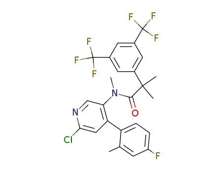 2-(3,5-bis(trifluoromethyl)phenyl)-N-(6-chloro-4-(4-fluoro-2-methylphenyl)pyridin-3-yl)-N,2-dimethylpropanamide