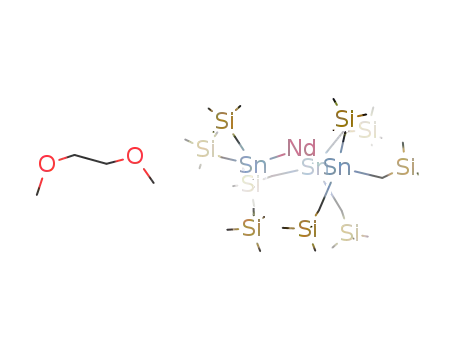 Molecular Structure of 74559-40-3 (tris[tris(trimethylsilylmethyl)stannyl]neodymium*1,2-dimethoxyethane)