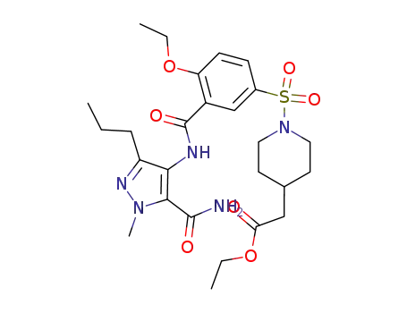 4-Piperidineacetic acid,
1-[[3-[[[5-(aminocarbonyl)-1-methyl-3-propyl-1H-pyrazol-4-yl]amino]carb
onyl]-4-ethoxyphenyl]sulfonyl]-, ethyl ester