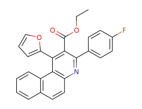 Molecular Structure of 70311-11-4 (ethyl 3-(p-fluorophenyl)-1-(2-furyl)benzo[f]quinoline-2-carboxylate)