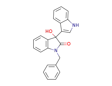 Molecular Structure of 676612-41-2 (1′-benzyl-3′-hydroxy-1′,3′-dihydro-1H,2′H-3,3′-biindol-2′-one)
