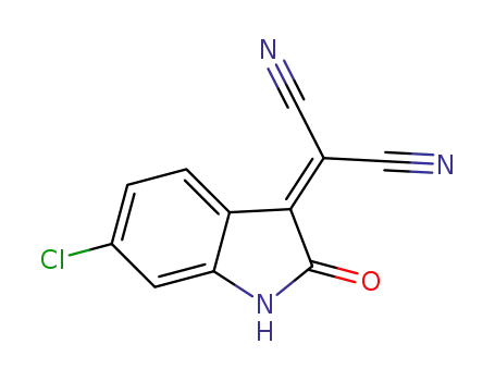 Molecular Structure of 1356828-86-8 (2-(6-chloro-2-oxoindolin-3-ylidene)malononitrile)