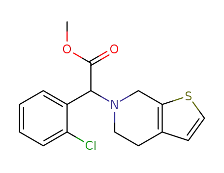 Molecular Structure of 144457-43-2 (Thieno[2,3-c]pyridine-6(5H)-acetic acid, -(2-chlorophenyl)-4,7-dihydro-, methyl ester)