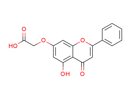 Molecular Structure of 97980-71-7 ([(5-Hydroxy-4-oxo-2-phenyl-4H-chromen-7-yl)oxy]-acetic acid)