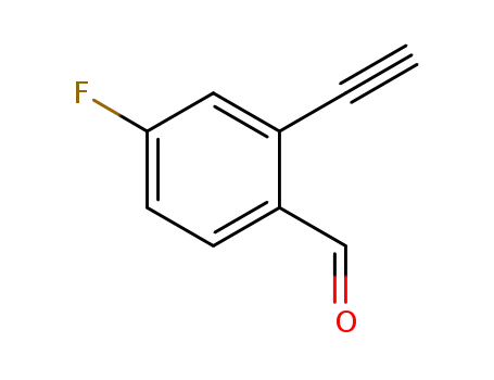 Molecular Structure of 749874-24-6 (Benzaldehyde, 2-ethynyl-4-fluoro- (9CI))