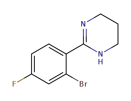 Molecular Structure of 1202518-86-2 (2-(2-bromo-4-fluorophenyl)-1,4,5,6-tetrahydropyrimidine)