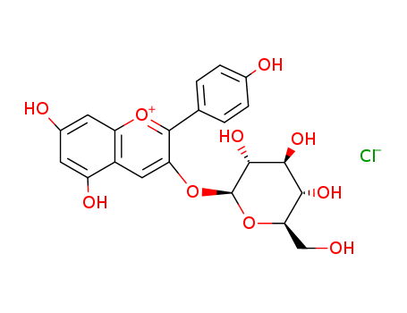 1-Benzopyrylium, 3-(b-D-glucopyranosyloxy)-5,7-dihydroxy-2-(4-hydroxyphenyl)-,chloride (1:1)