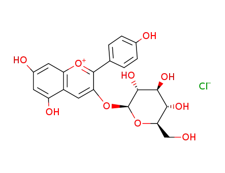 1-Benzopyrylium, 3-(b-D-glucopyranosyloxy)-5,7-dihydroxy-2-(4-hydroxyphenyl)-,chloride (1:1)