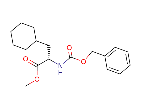 Molecular Structure of 113828-93-6 (Cyclohexanepropanoic acid, a-[[(phenylmethoxy)carbonyl]amino]-,
methyl ester, (S)-)