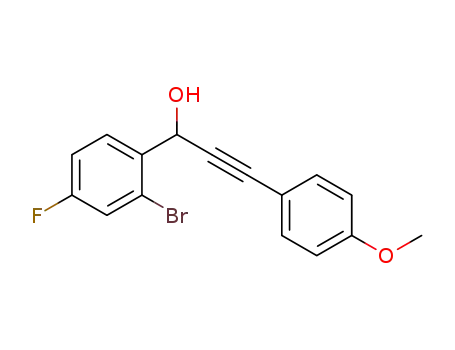Molecular Structure of 1357394-87-6 (1-(2-bromo-4-fluorophenyl)-3-(4-methoxyphenyl)-prop-2-yn-1-ol)