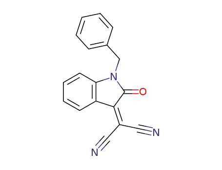 Molecular Structure of 59762-59-3 (2-(1-benzyl-2-oxo-1,2-dihydro-indol-3-ylidene)malononitrile)