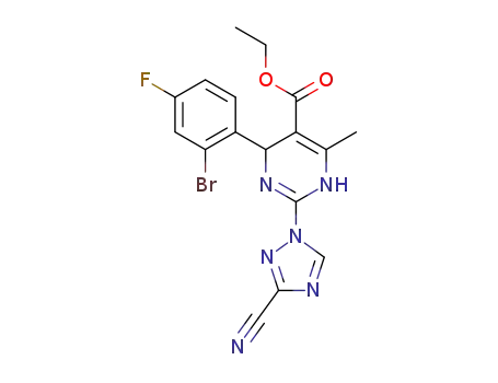 4-(2-bromo-4-fluorophenyl)-2-(3-cyano-1,2,4-triazol-1-yl)-6-methyl-1,4-dihydropyrimidine-5-carboxylic acid ethyl ester