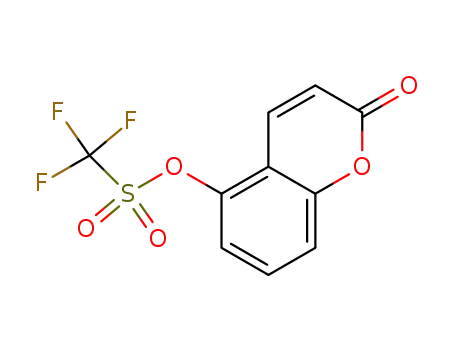 Molecular Structure of 150598-37-1 (trifluoromethanesulfonic acid 2-oxo-2H-1-benzopyran-5-yl ester)