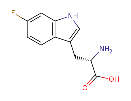 Molecular Structure of 19310-00-0 ((S)-2-AMINO-3-(6-FLUORO-1H-INDOL-3-YL)-PROPIONIC ACID)