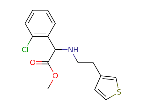Molecular Structure of 1427465-90-4 (methyl 2-(2-(thiophen-3-yl)ethylamino)-2-(2-chlorophenyl)acetate)
