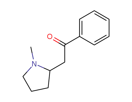 Molecular Structure of 76103-58-7 (2-(1-methylpyrrolidin-2-yl)-1-phenylethanone)