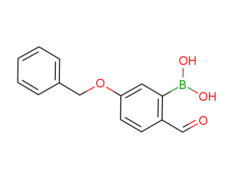 Molecular Structure of 1226773-36-9 (5-(Benzyloxy)-2-forMylphenylboronic acid)