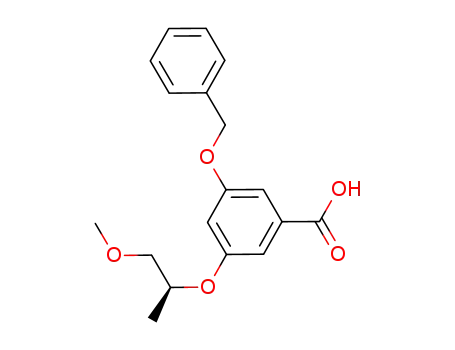Molecular Structure of 851885-41-1 (Benzoic acid, 3-[(1S)-2-methoxy-1-methylethoxy]-5-(phenylmethoxy)-)