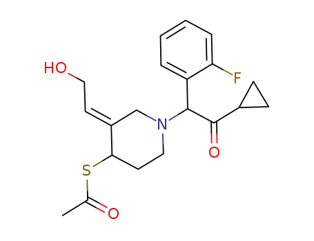Ethanethioic acid,
S-[1-[2-cyclopropyl-1-(2-fluorophenyl)-2-oxoethyl]-3-[(3E)-2-hydroxyethyl
idene]-4-piperidinyl] ester