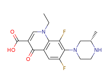 3-QUINOLINECARBOXYLIC ACID 1-ETHYL-6,8-DIFLUORO-1,4-DIHYDRO-7-(3-METHYL-(PIPERAZIN-1-YL))-4-OXO-,(S)-