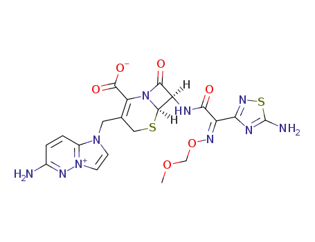 3-(6-aminoimidazo[1,2-b]pyridazinium-1-yl)methyl-7β-[2-(5-amino-1,2,4-thiadiazol-3-yl)-2(Z)-methoxymethoxyiminoacetamido]-3-cephem-4-carboxylate