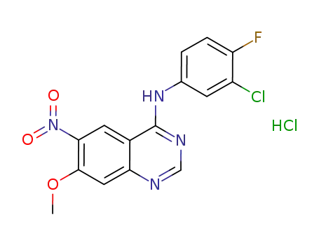 N-(3-chloro-4-fluorophenyl)-7-methoxy-6-nitroquinazolin-4-amine hydrochloride