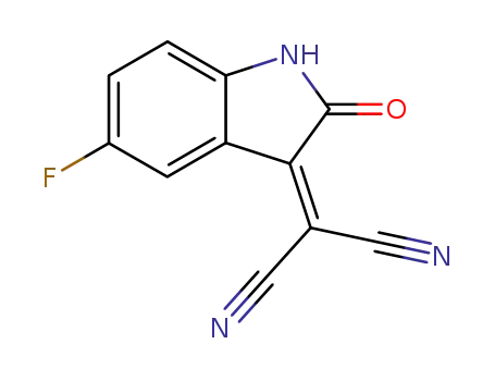 Molecular Structure of 116719-42-7 (2-(5-fluoro-2-oxoindolin-3-ylidene)malononitrile)