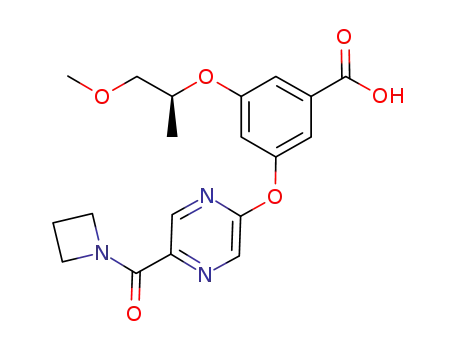 Benzoic acid,
3-[[5-(1-azetidinylcarbonyl)-2-pyrazinyl]oxy]-5-[(1S)-2-methoxy-1-methyl
ethoxy]-