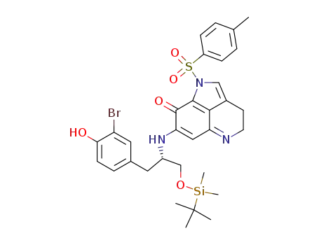 7-[2-(3-bromo-4-hydroxyphenyl)-1-(tert-butyldimethylsilyloxymethyl)-ethylamino]-1-(toluene-4-sulfonyl)-3,4-dihydro-1H-pyrrolo[4,3,2-de]quinolin-8-one