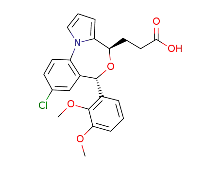 Molecular Structure of 937054-53-0 (3-[(4R,6S)-8-chloro-6-(2,3-dimethoxyphenyl)-4H,6H-pyrrolo[1,2-a][4,1]benzoxazepin-4-yl]propionic acid)