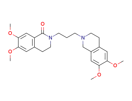 Molecular Structure of 103936-91-0 (2-(3-(6,7-dimethoxy-3,4-dihydroisoquinolin-2(1H)-yl)propyl)-6,7-dimethoxy-3,4-dihydroisoquinolin-1(2H)-one)