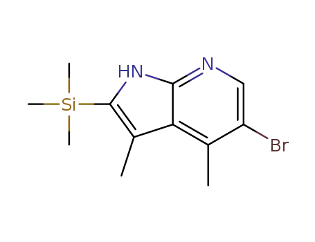 Molecular Structure of 1207626-29-6 (1H-Pyrrolo[2,3-b]pyridine, 5-bromo-3,4-dimethyl-2-(trimethylsilyl)-)