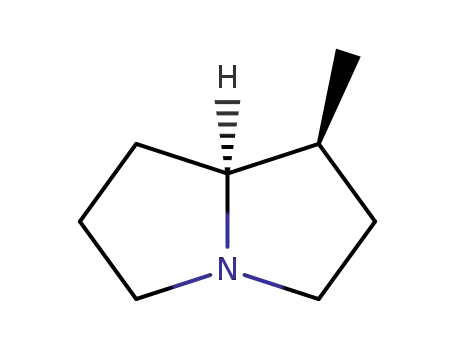 Molecular Structure of 517-24-8 (1H-Pyrrolizine,hexahydro-1-methyl-, (1S,7aS)-)