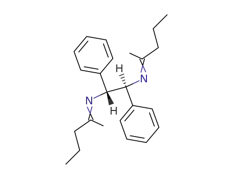 Molecular Structure of 3190-15-6 (N.N'-Bis-<1-propyl-aethyliden>-meso-1.2-diphenyl-aethylendiamin)