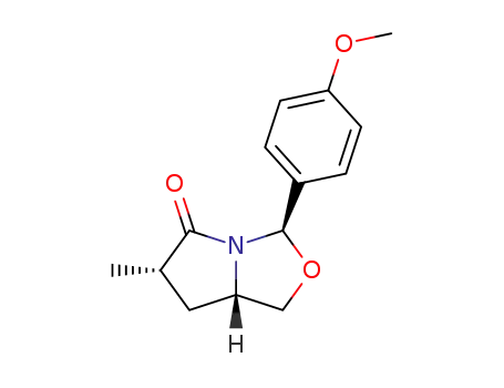 Molecular Structure of 171595-94-1 ((2R,5S,7S)-2-(p-methoxyphenyl)-7-methyl-3-oxa-1-azabicyclo<3.3.0>octan-2-one)