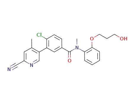 4-chloro-3-(6-cyano-4-methyl-pyridin-3-yl)-N-[2-(3-hydroxy-propoxy)-phenyl]-N-methyl-benzamide