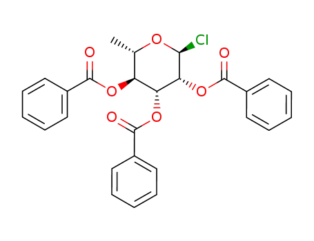 Molecular Structure of 146934-34-1 (2,3,4-Tri-O-benzoyl-α-L-rhamnopyranosyl chloride)