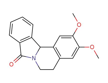 Molecular Structure of 26477-10-1 (Isoindolo[1,2-a]isoquinolin-8(6H)-one, 5,12b-dihydro-2,3-dimethoxy-)