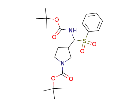 Molecular Structure of 852655-88-0 (3-(benzenesulfonyl-tert-butoxycarbonylamino-methyl)-pyrrolidine-1-carboxylic acid tert-butyl ester)