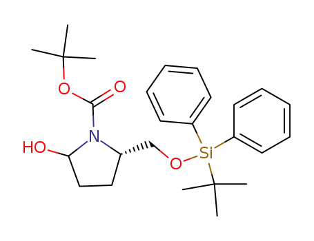 1-Pyrrolidinecarboxylic acid,
2-[[[(1,1-dimethylethyl)diphenylsilyl]oxy]methyl]-5-hydroxy-,
1,1-dimethylethyl ester, (2S)-