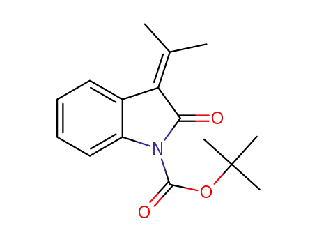 Molecular Structure of 1374605-89-6 (tert-butyl 2-oxo-3-(propan-2-ylidene)indoline-1-carboxylate)