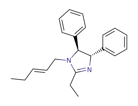 Molecular Structure of 145144-69-0 ((4S,5S)-2-Ethyl-1-((E)-pent-2-enyl)-4,5-diphenyl-4,5-dihydro-1H-imidazole)