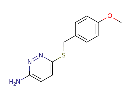 Molecular Structure of 121041-62-1 (3-Pyridazinamine, 6-[[(4-methoxyphenyl)methyl]thio]-)