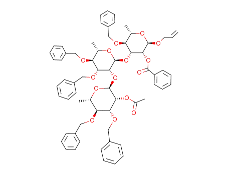allyl 3-O-<2'-O-(2''-O-acetyl-3'',4''-di-O-benzyl-α-L-rhamnopyranosyl)-3',4'-di-O-benzyl-α-L-rhamnopyranosyl>-2-O-benzoyl-4-O-benzyl-α-L-rhamnopyranoside