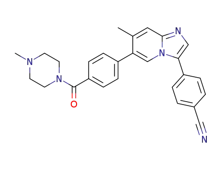 4-(7-methyl-6-(4-(4-methylpiperazine-1-carbonyl)phenyl)imidazo[1,2-a]pyridin-3-yl)benzonitrile